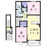 パークハイム椿　Ⅰ 2LDKの間取り