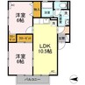 フォンテーヌ立花 2LDKの間取り