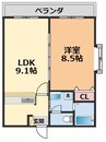 コリーヌ鷹子・ 1LDKの間取り