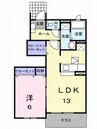 ＷコミュニティーＹ．Ｋ　Ｂ 1LDKの間取り