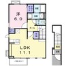 アルモニー久米 1LDKの間取り