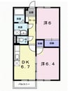 エルディム畑寺 2DKの間取り