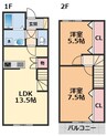 エニシア東温 2LDKの間取り