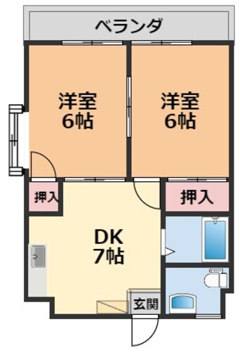 間取図 コスモリヴェール朝生田・