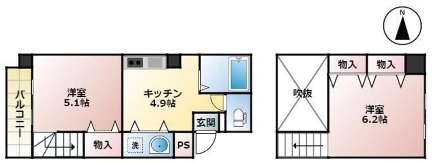 間取図 リューレント朝生田・