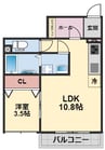 Sora-La祝谷　弍番館 1LDKの間取り