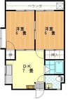コスモリヴェール朝生田・ 2DKの間取り