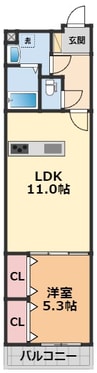 Ｖｉｌｌａ　ｌｕｃｅ 1LDKの間取り