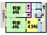 宮内コーポ・ 2Kの間取り
