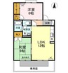 エスポワール３４　Ｄ棟 2LDKの間取り