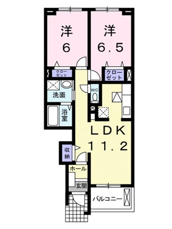 間取図 ソレイユＫ枝松Ｃ