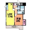 KマンションNo.6 1LDKの間取り