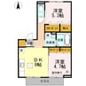 グリーンパーク西石井・ 2DKの間取り
