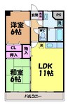 第八中村ビル 2LDKの間取り