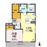 50ｔｈ古川西 1LDKの間取り