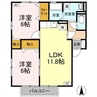 インペリアル　ヴィラＡ・Ｂ・ 2LDKの間取り