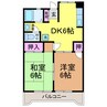 カーサグラン志津川 2DKの間取り