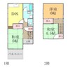 古川西1丁目松本貸家 3DKの間取り