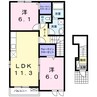 グレイス　愛 2LDKの間取り
