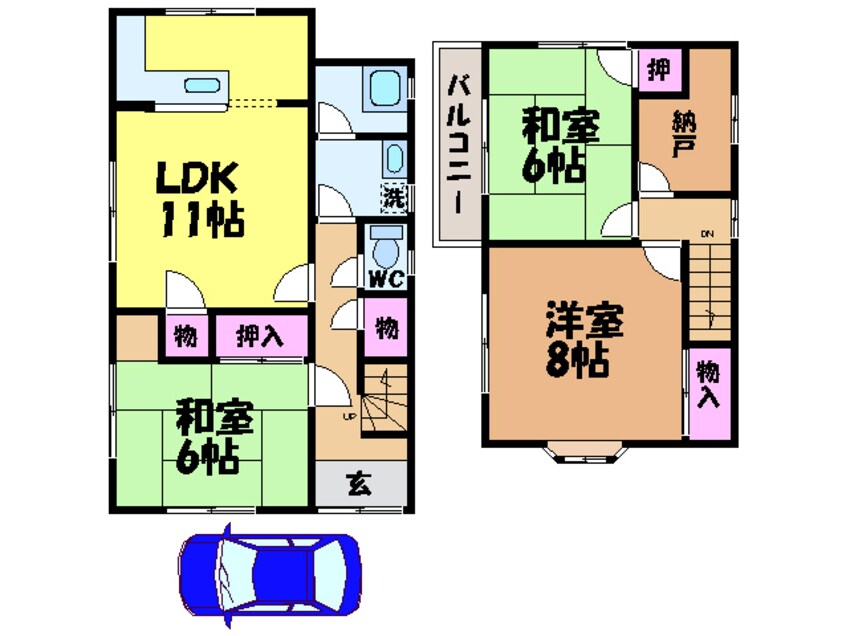 間取図 三町　三宅川戸建・