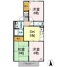 ヴィラ・北久米・ 3DKの間取り