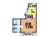 Ｋ５２５ 1Kの間取り
