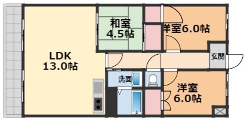 間取図 プレアール松山祇園