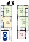 大阪メトロ御堂筋線/なかもず駅 徒歩23分 1-2階 築46年 4DKの間取り