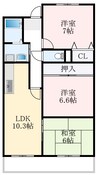 ウエストインヒルズ 3LDKの間取り