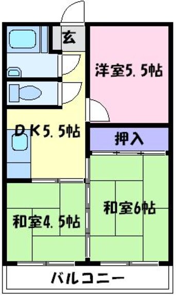 間取図 南海高野線/北野田駅 徒歩5分 2階 築45年