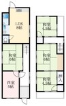 南海高野線/白鷺駅 徒歩14分 1-2階 築48年 5LDKの間取り