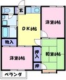 南海高野線/北野田駅 徒歩25分 2階 築30年 3DKの間取り