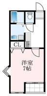 ヴィーブル桐山 1Kの間取り