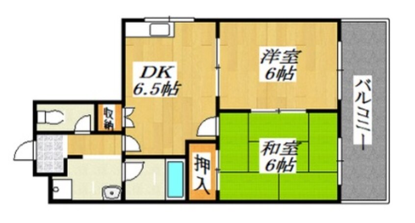 間取図 南海高野線/白鷺駅 徒歩10分 2階 築37年