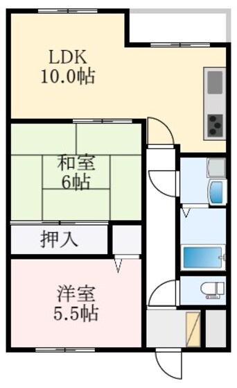 間取図 新栄プロパティー北野田Ⅱ