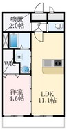 泉北高速鉄道/深井駅 徒歩20分 2階 築7年 1LDK+Sの間取り