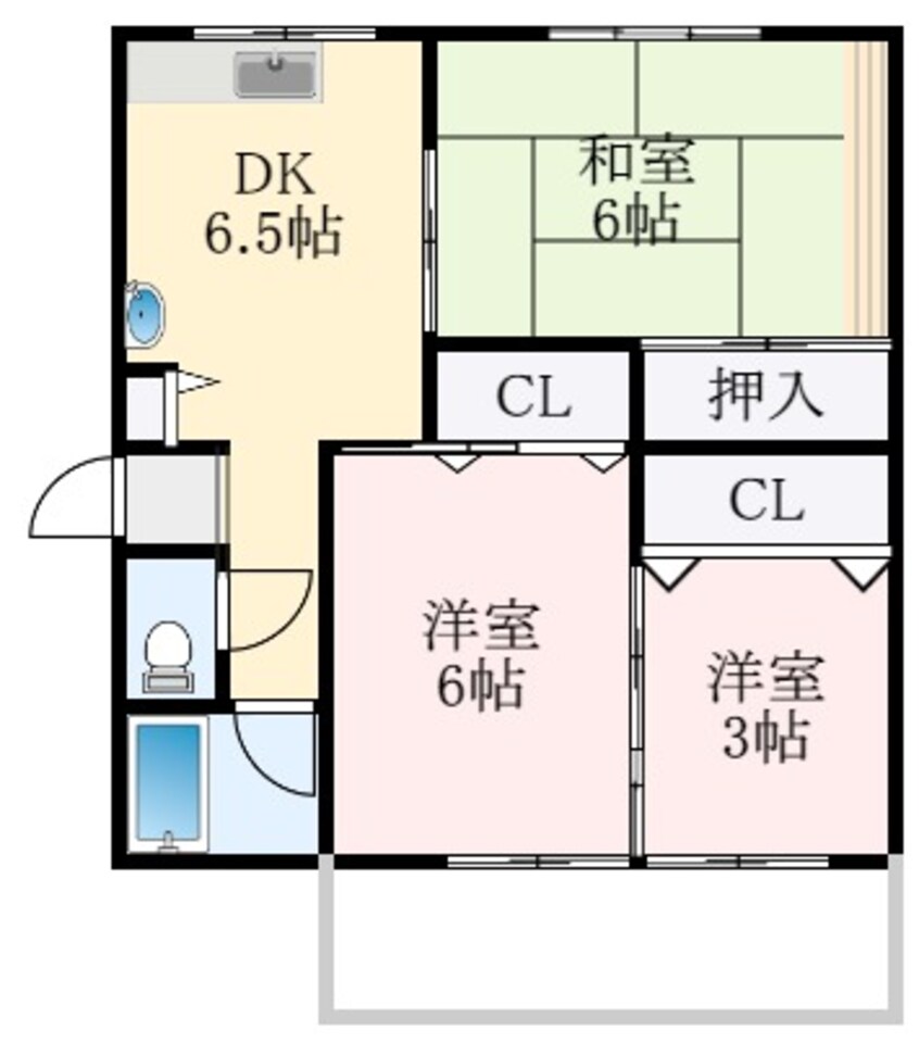 間取図 泉北高速鉄道/和泉中央駅 徒歩19分 1階 築53年