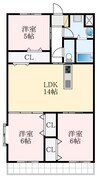 第3山内マンション 3LDKの間取り