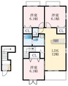 近鉄長野線/喜志駅 徒歩40分 2階 築9年 3LDKの間取り