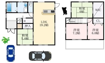 間取図 南海高野線/萩原天神駅 徒歩24分 1-2階 築16年