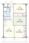 サントルドゥヴィラージュ 3LDKの間取り