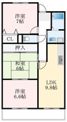 ウエストインヒルズ 3LDKの間取り