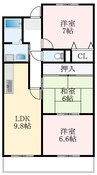 ウエストインヒルズ 3LDKの間取り