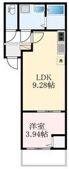 Sハウス北野田 1LDKの間取り