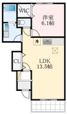 ピーチヒルズ 1LDKの間取り