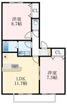 泉北高速鉄道/泉ケ丘駅 徒歩19分 2階 築19年 2LDKの間取り