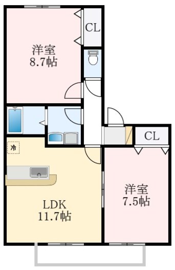 間取図 泉北高速鉄道/泉ケ丘駅 徒歩19分 2階 築19年