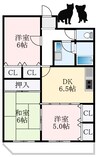 サンフィールド 3DKの間取り