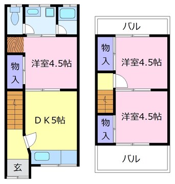 間取図 川崎連棟貸家