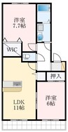 泉北高速鉄道/泉ケ丘駅 徒歩18分 1階 築19年 2LDKの間取り